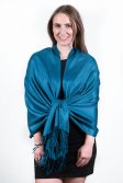 (image for) Silky Soft Solid Pashmina Scarf Ocean Blue New