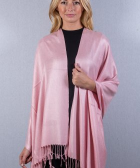 (image for) Silky Soft Solid Pashmina Scarf Peach Pink