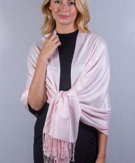 (image for) Silky Soft Solid Pashmina Scarf Light Pink