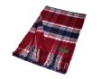(image for) Cashmere Feel Plaid Scarf Navy/Red