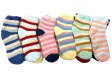 (image for) Ladies Fuzzy Striped Socks Dozen (12 Pairs) - Assorted Color