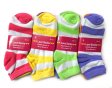 (image for) Women Strip Print Socks Dozen (12 Pairs) - Assorted Color