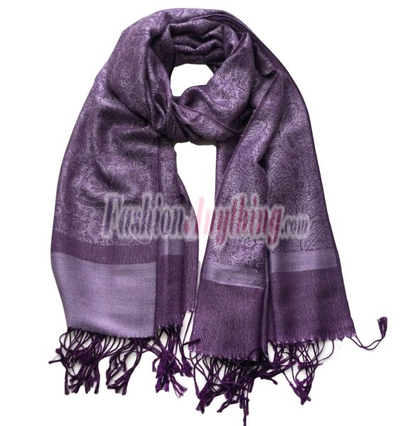 (image for) Paisley Jacquard Pashmina Medium Purple