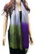 (image for) Floral Ombre Shawl Silver Purple