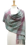 (image for) Cashmere Feel Plaid Shawl Pink / Grey