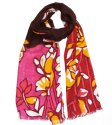 (image for) Lavish Floral Print Scarf S0009 Coffee