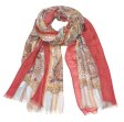 (image for) Lavish Pattern Print Scarf S0154 Red