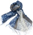 (image for) Lavish pattern print scarf blue