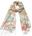 (image for) Lavish flower print scarf green / orange