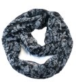 (image for) Lavish infinity flower print scarf black / white