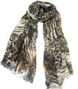 (image for) Lavish animal print scarf brown
