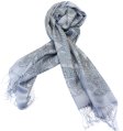 (image for) Lavish paisley print scarf grey #014-b-1