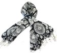 (image for) Lavish abstract flower print scarf black / white
