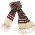 (image for) Lavish flower print scarf brown