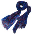 (image for) Lavish mix print scarf blue