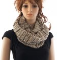 (image for) Stripe Knit Infinity Scarf Brown