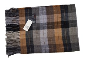 (image for) Cashmere Feel Plaid Scarf Brown