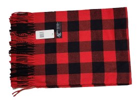 (image for) Cashmere Feel Pattern Scarf Black/Red