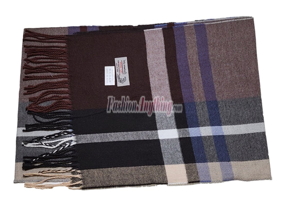 (image for) Cashmere Feel Pattern Scarf Coffee/Black