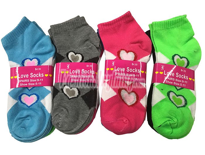 (image for) Women Heart Print Low Cut Socks DZ (12 Pairs) L802-1004 - Assorted Color