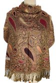 (image for) Classic Thicker Paisley Shawl Black/Gold