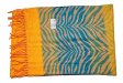 (image for) Cashmere Feel Design Scarf Blue/Orange