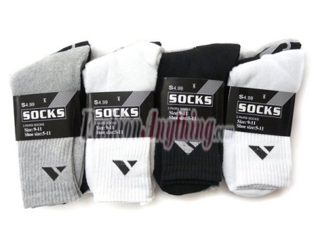 (image for) Men's Basic Crew Socks Dozen (12 Pairs) - Assorted Color Style 913