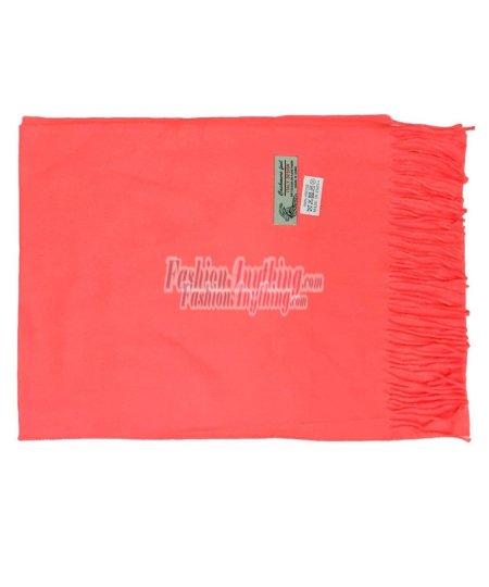 (image for) Solid Cashmere Feel Scarf Coral