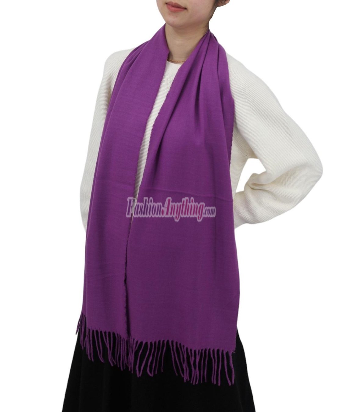 (image for) Cashmere Feel Solid Scarf Purple