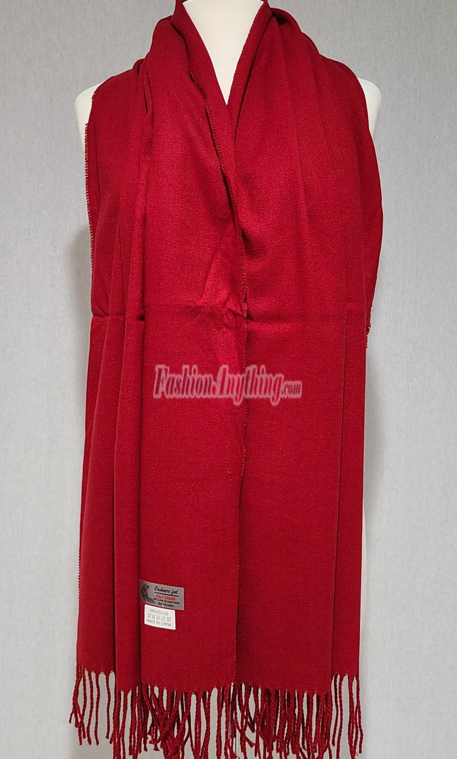 (image for) Winter Cashmere Feel Wrap Dark Red