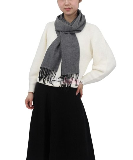 (image for) Cashmere Feel Design Scarf Black/White