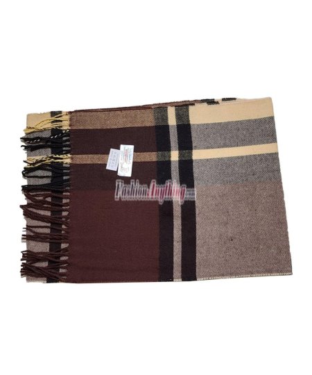 (image for) Cashmere Feel Pattern Scarf 47549 Brown