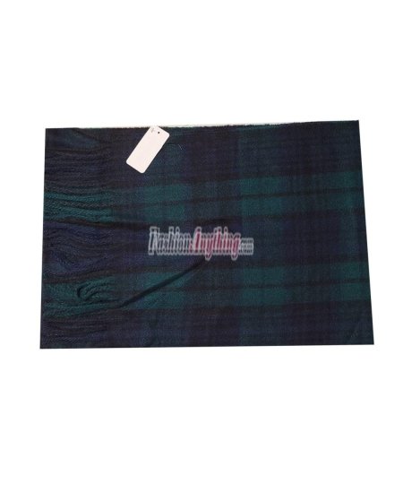 (image for) Cashmere Feel Pattern Scarf #98 Navy/Green