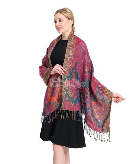 (image for) Metallic Floral Pashmina FASF23133 ( 12COLORS, 1DZ)