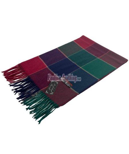 (image for) Cashmere Feel Classic Scarf Green/Wine/Navy