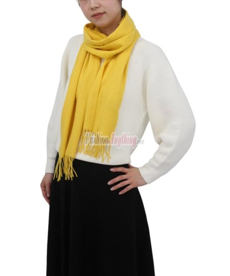 (image for) Cashmere Feel Solid Scarf Yellow