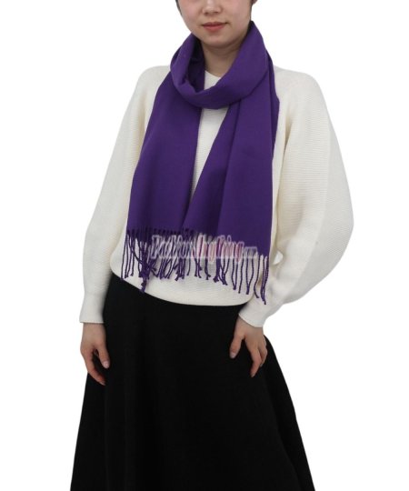 (image for) Solid Cashmere Feel Scarf Dark Purple