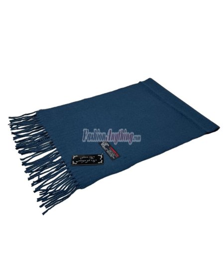 (image for) Solid Cashmere Feel Scarf Steel Blue