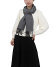 (image for) Cashmere Feel Design Scarf Black/White