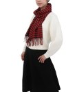 (image for) Woven Cashmere Feel Houndstooth Scarf Red