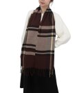 (image for) Cashmere Feel Pattern Scarf 47549 Brown