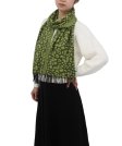 (image for) Cashmere Feel Leopard Scarf Olive Green