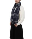 (image for) Cashmere Feel Pattern Scarf 98-1 Navy/Grey
