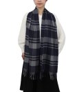 (image for) Cashmere Feel Pattern Scarf 98-1 Navy/Grey
