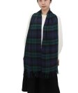 (image for) Cashmere Feel Pattern Scarf #98 Navy/Green