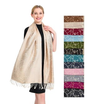 Adorable Bear Pattern Pashmina ( 12 Colors, 1DZ)