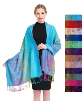 Rainbow Floral Patter Pashmina (12 colors, 1DZ)