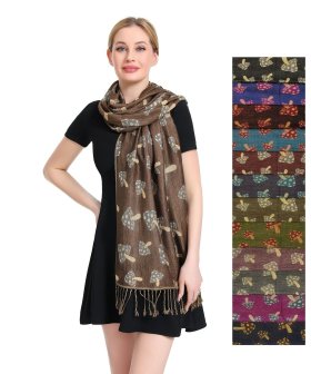 Casual Mushroom Patter Pashmina (12 Colors 1 DZ)