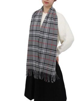 (image for) Woven Cashmere Feel Classic Scarf Grey
