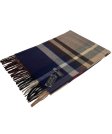 (image for) Woven Cashmere Feel Classic Scarf Brown/Navy/Red